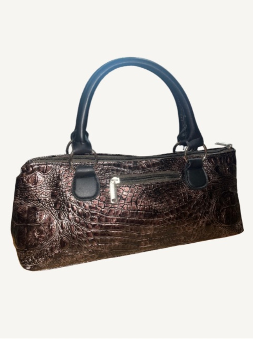 NWOT Primeware Croc Insulated Wine Clutch / Thermal Lunch Bag -
Copper Brown
